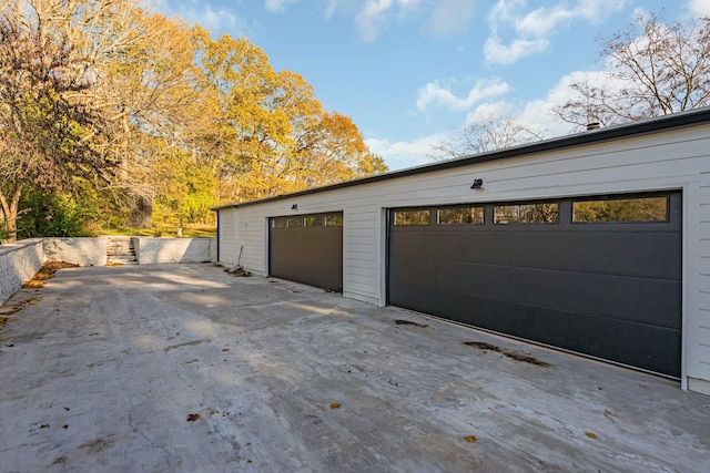 view of garage