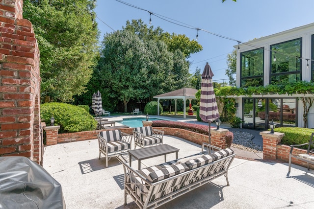 view of patio featuring grilling area