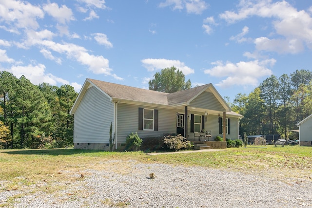 view of front facade featuring covered porch