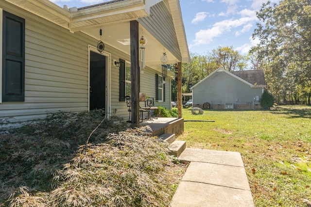 view of home's exterior featuring a yard