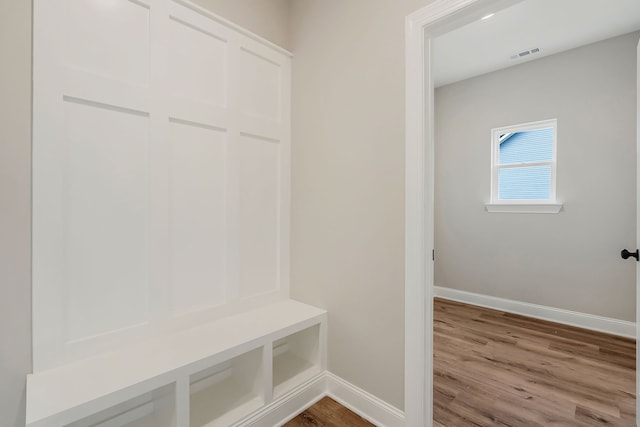 mudroom featuring light wood-type flooring