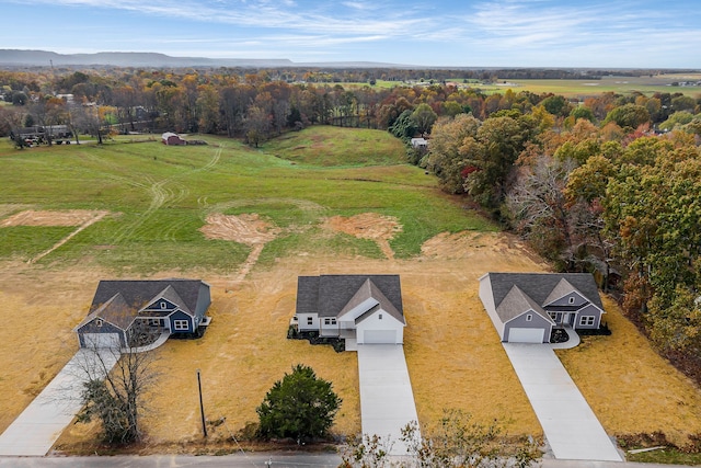 aerial view with a rural view