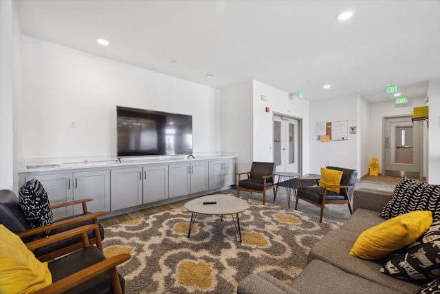 living room featuring light hardwood / wood-style floors