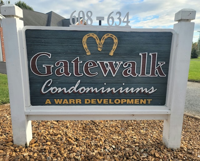 view of community sign