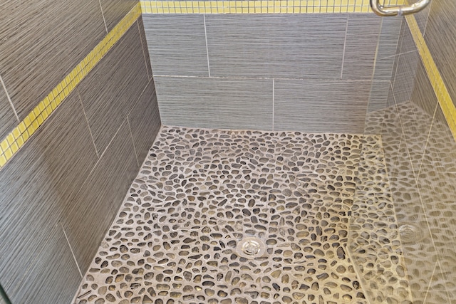 interior details with tiled shower