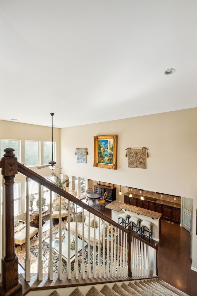 interior space with hardwood / wood-style floors