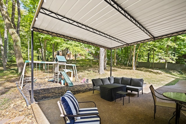 view of patio / terrace with an outdoor hangout area