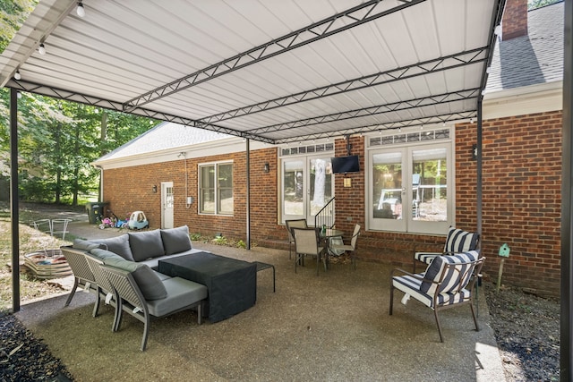 view of patio with outdoor lounge area