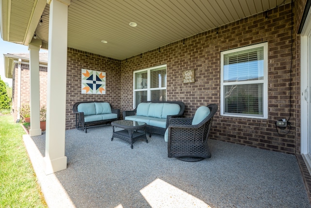 view of patio featuring an outdoor living space