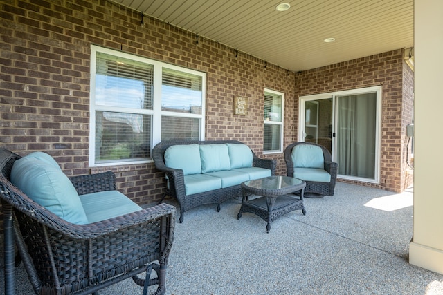 view of patio featuring an outdoor living space