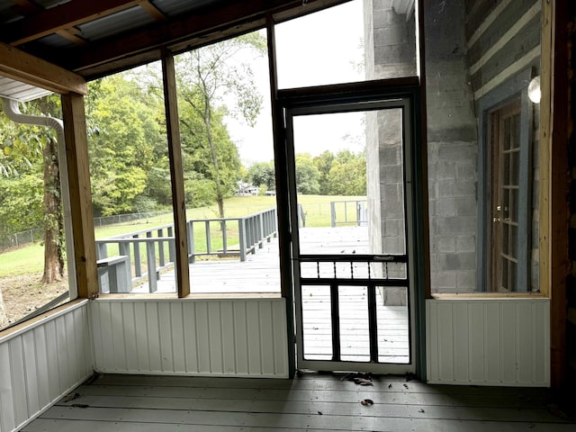 doorway to outside with hardwood / wood-style flooring