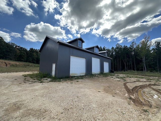 view of garage