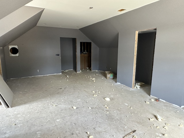 bonus room with lofted ceiling