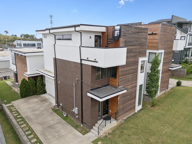 view of property with a garage