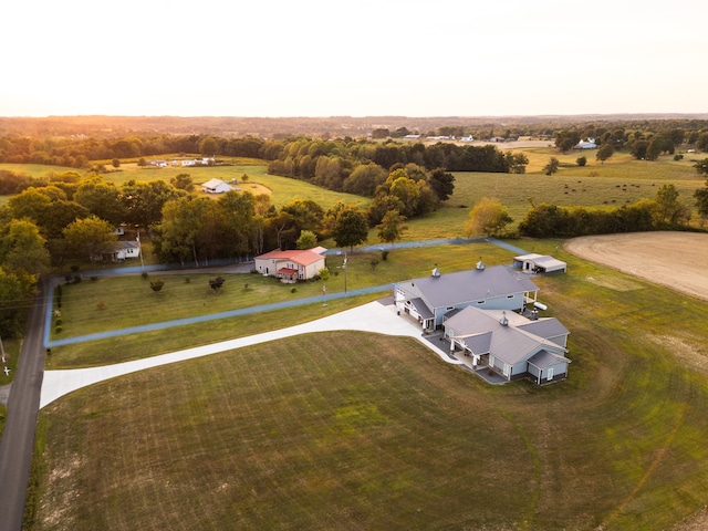 bird's eye view with a rural view