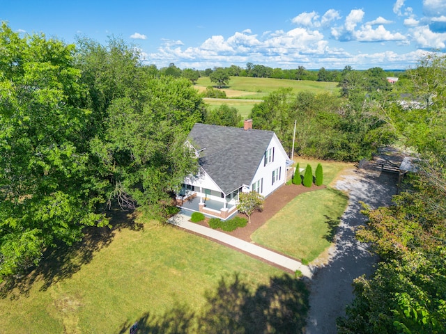 drone / aerial view with a rural view