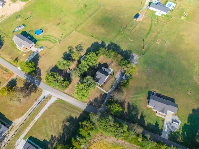 bird's eye view with a rural view