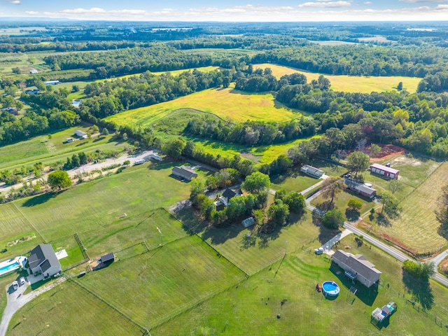 bird's eye view with a rural view