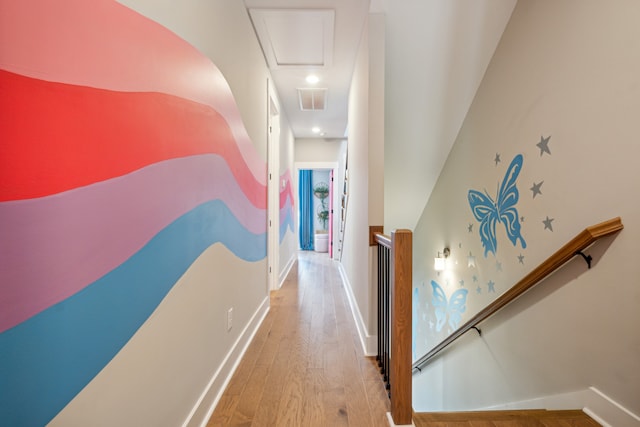 hall featuring light hardwood / wood-style flooring