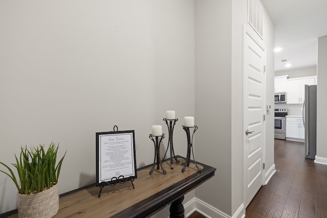 interior space featuring dark wood-type flooring