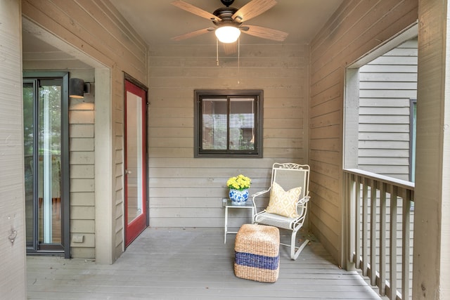 deck featuring ceiling fan