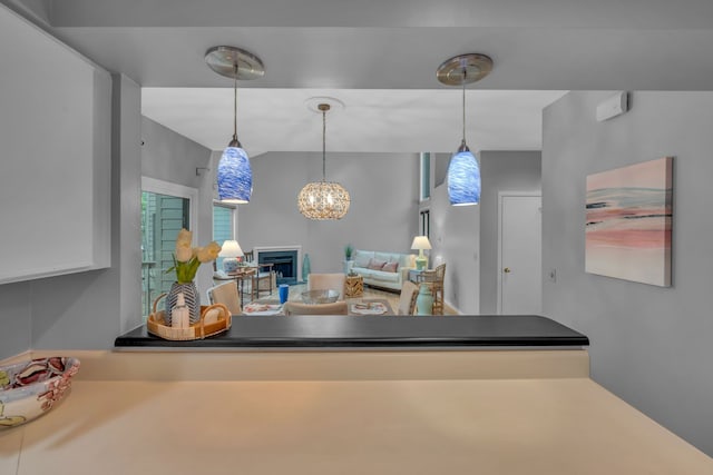 kitchen featuring decorative light fixtures