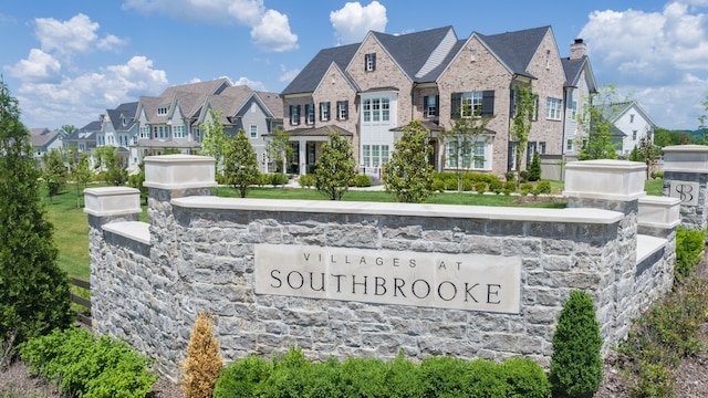 view of community sign