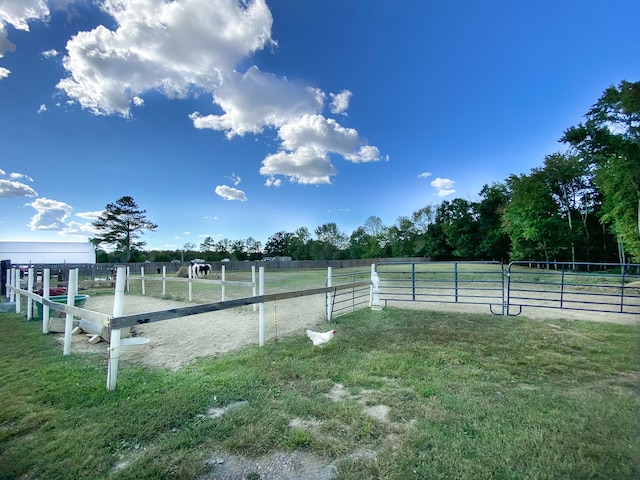 view of yard featuring a rural view