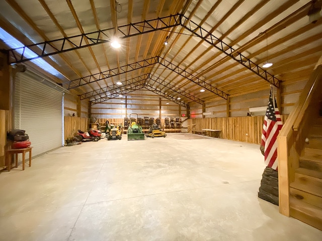 interior space with wood walls