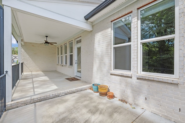 view of patio / terrace with ceiling fan