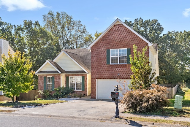 view of property featuring a garage