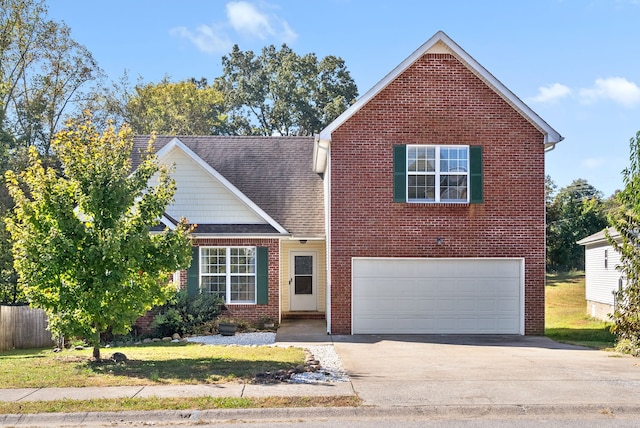 view of front of house with a garage