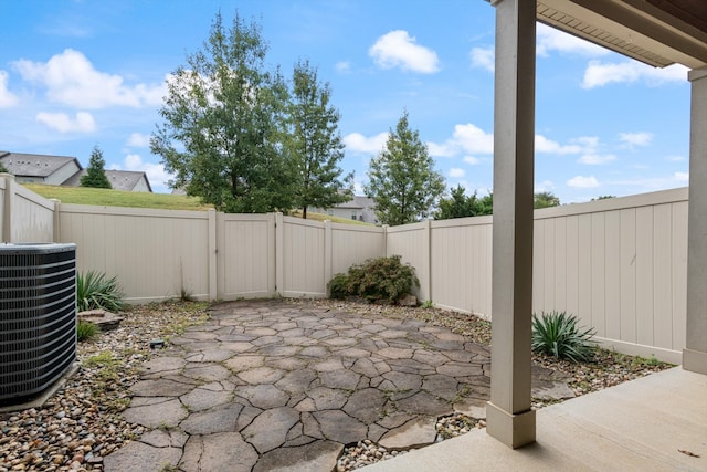 view of patio / terrace featuring central AC