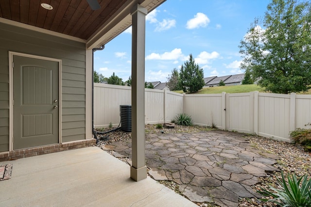 view of patio / terrace featuring cooling unit