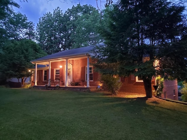 exterior space with covered porch