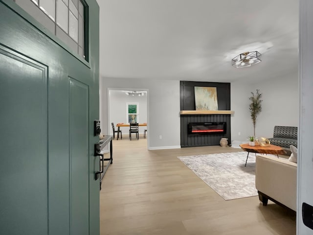 living room featuring light hardwood / wood-style flooring