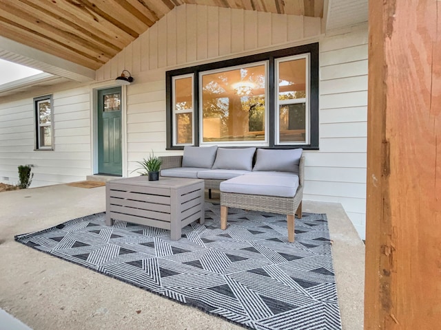 view of patio with an outdoor hangout area