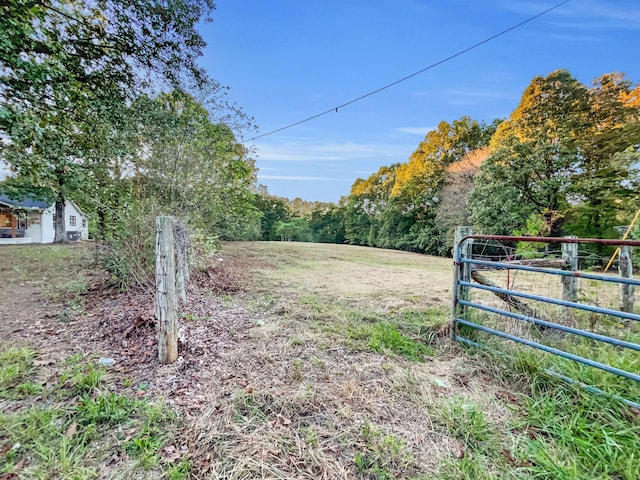 view of yard with a rural view