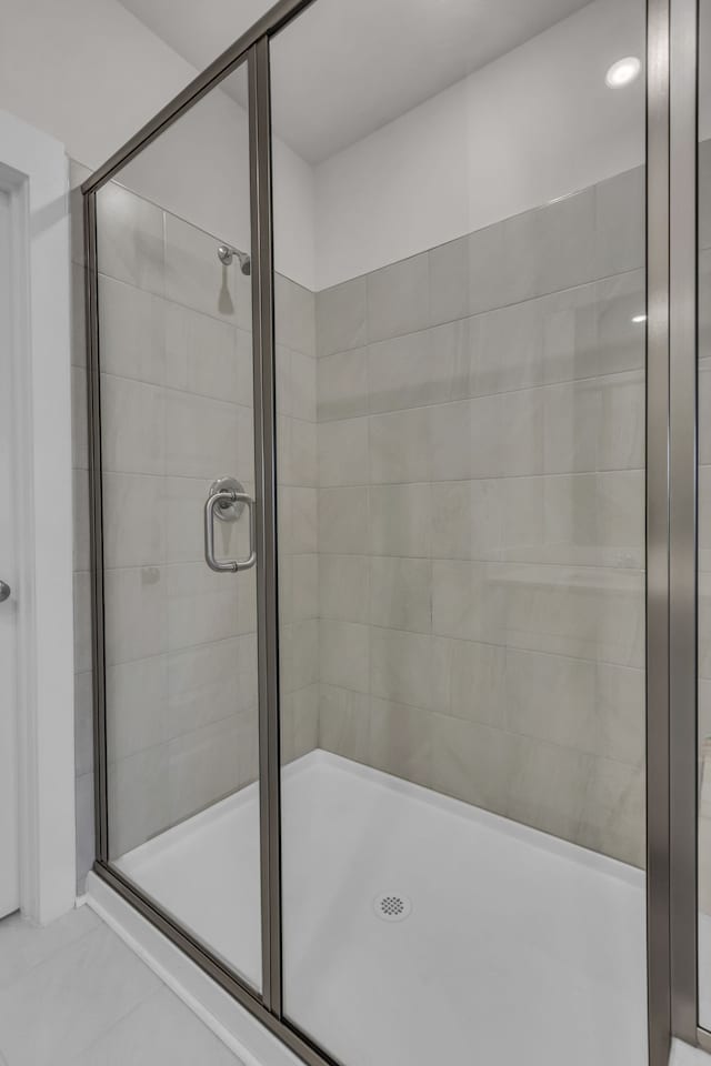 bathroom featuring walk in shower