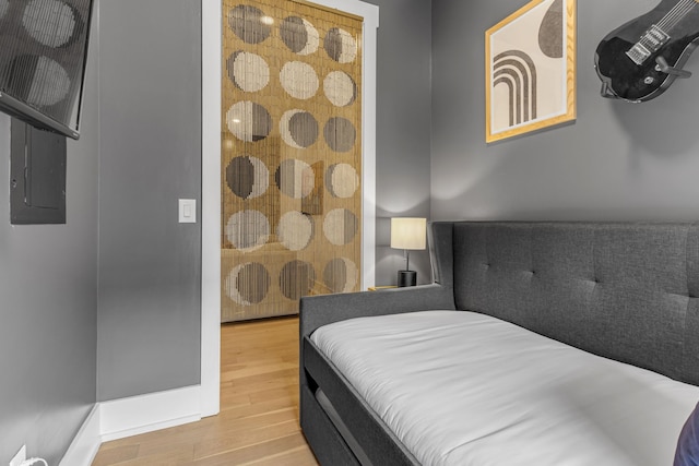 bedroom featuring wood-type flooring