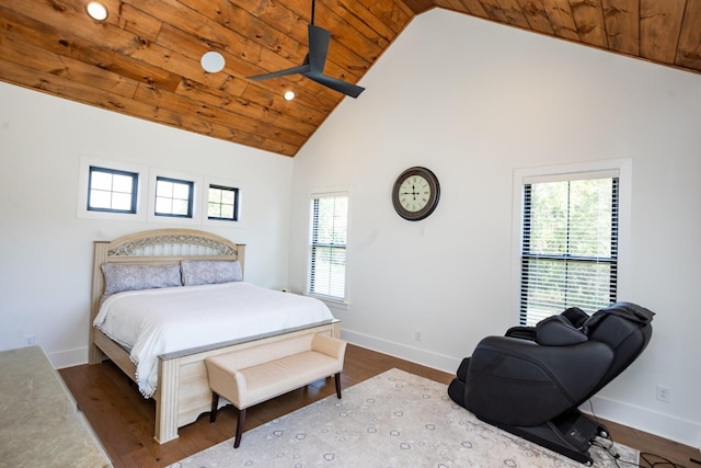 6821 Springwater St, Smyrna, TN 37167 - bedroom with multiple windows, wood ceiling, and dark wood finished floors