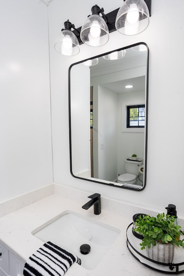6821 Springwater St, Smyrna, TN 37167 - half bathroom featuring toilet and vanity