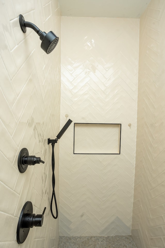 details with tiled shower