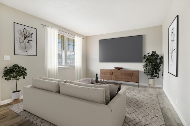 living room featuring hardwood / wood-style flooring