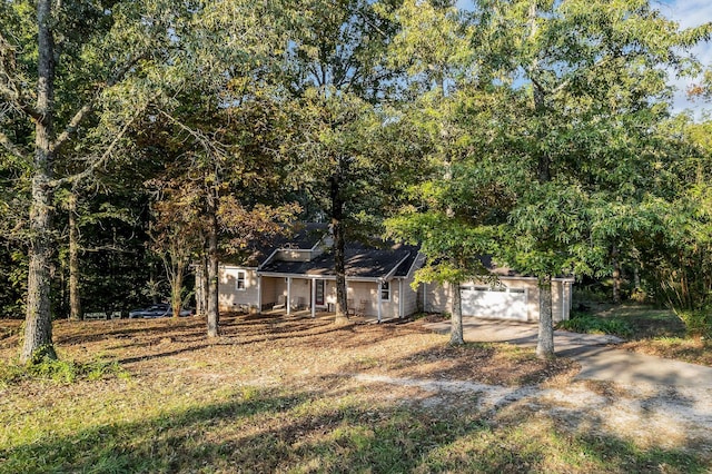 view of front facade featuring concrete driveway