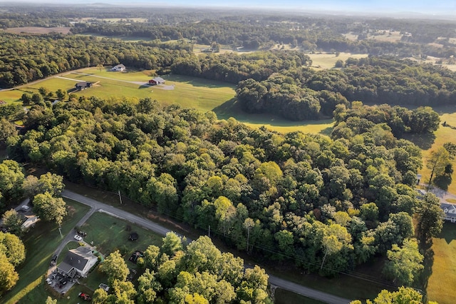 bird's eye view with a view of trees