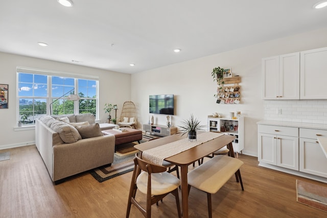 dining area featuring light hardwood / wood-style flooring