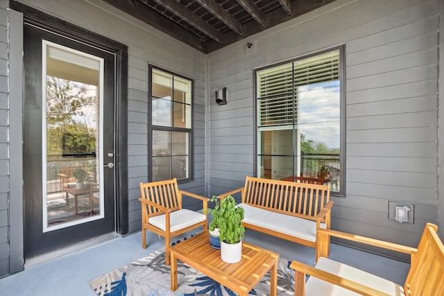 view of patio featuring a porch