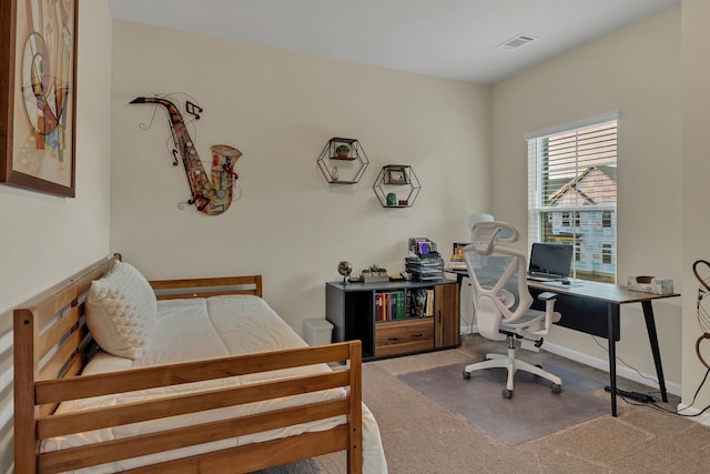 view of carpeted office