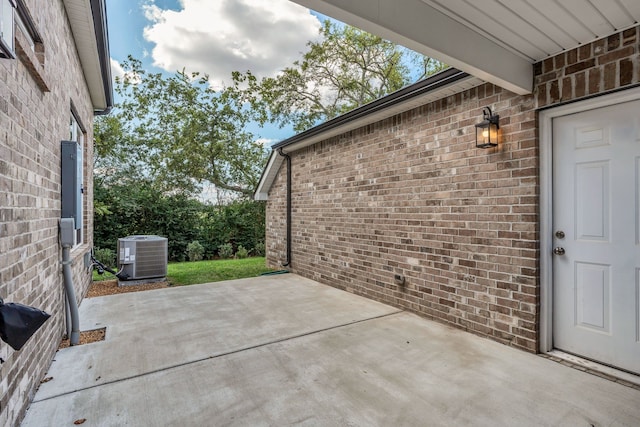 view of patio with central AC